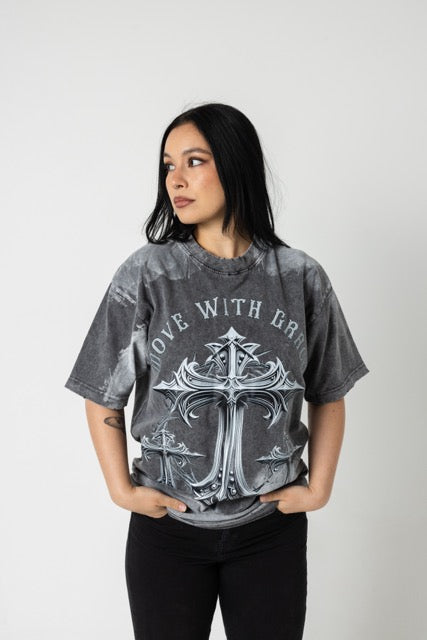 CROSS TEE - SPACE GREY