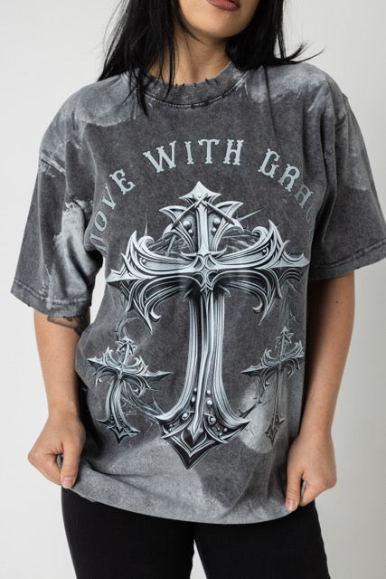 CROSS TEE - SPACE GREY