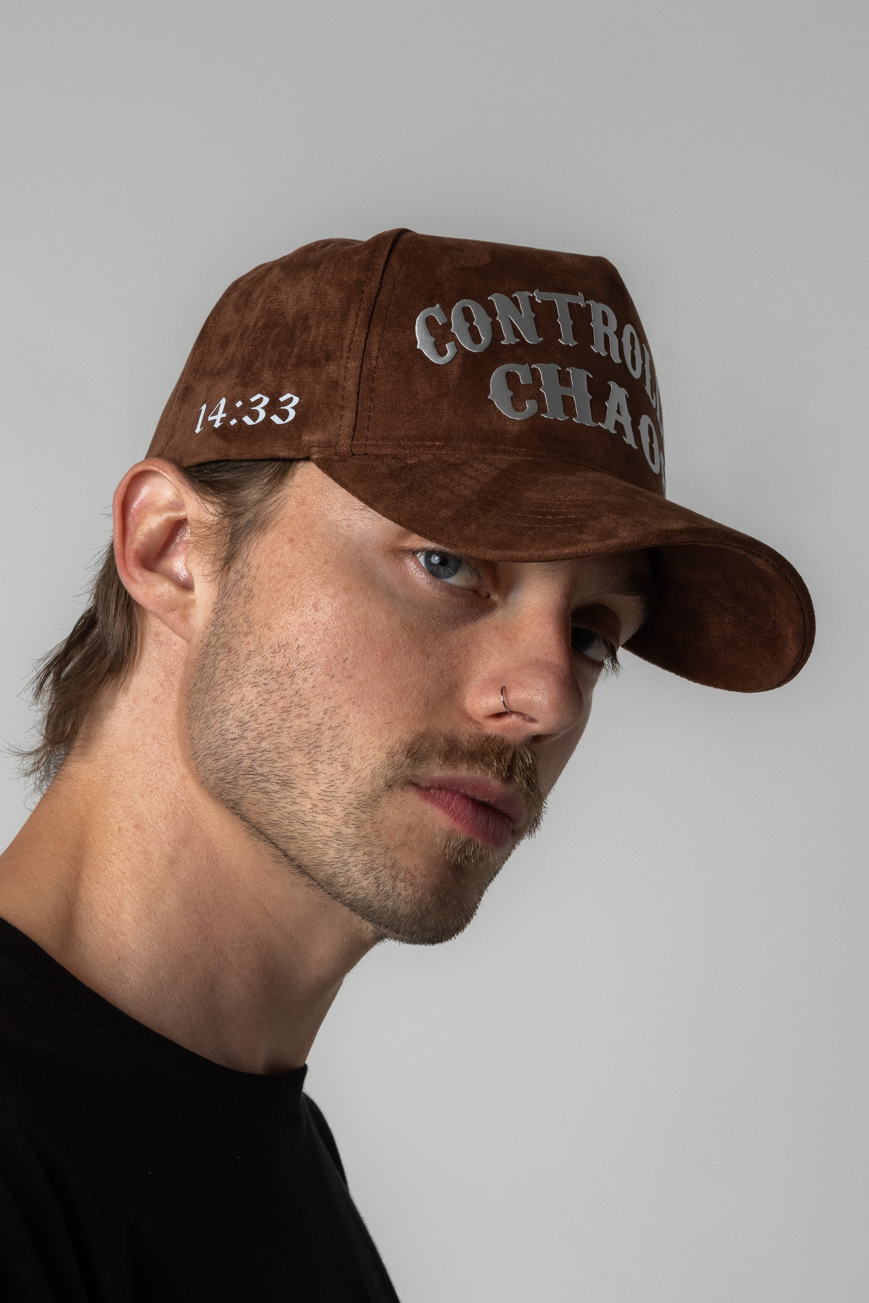 CONTROLLED CHAOS SUEDE HAT - BROWN