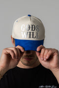 GODS WILL SUEDE HAT - OFF WHITE/ROYAL