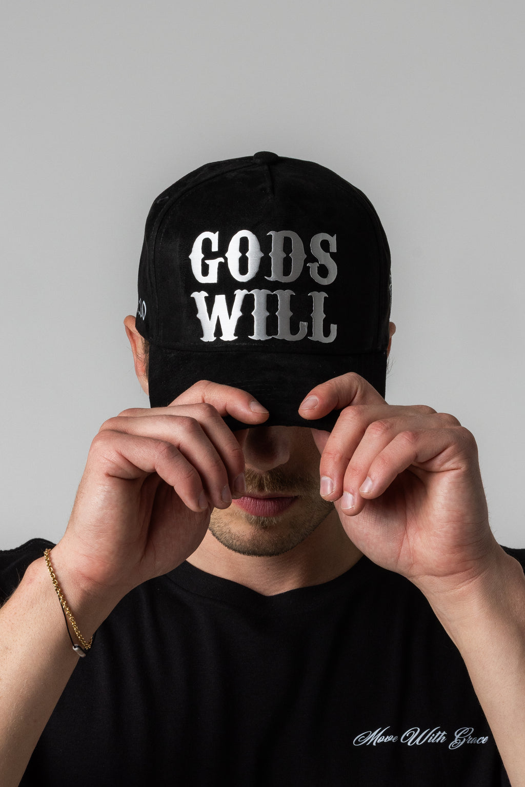 GODS WILL SUEDE HAT - BLACK