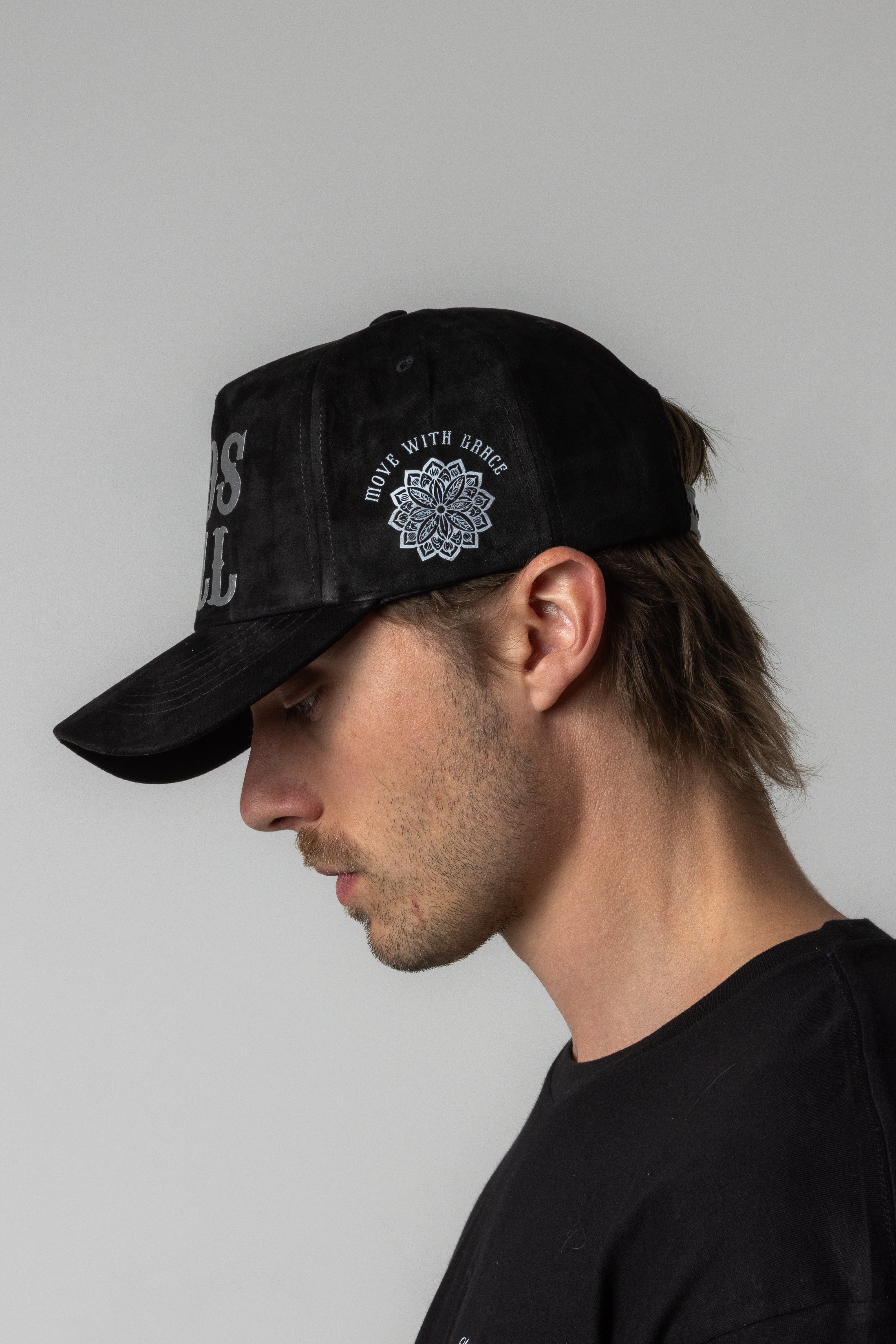 GODS WILL SUEDE HAT - BLACK
