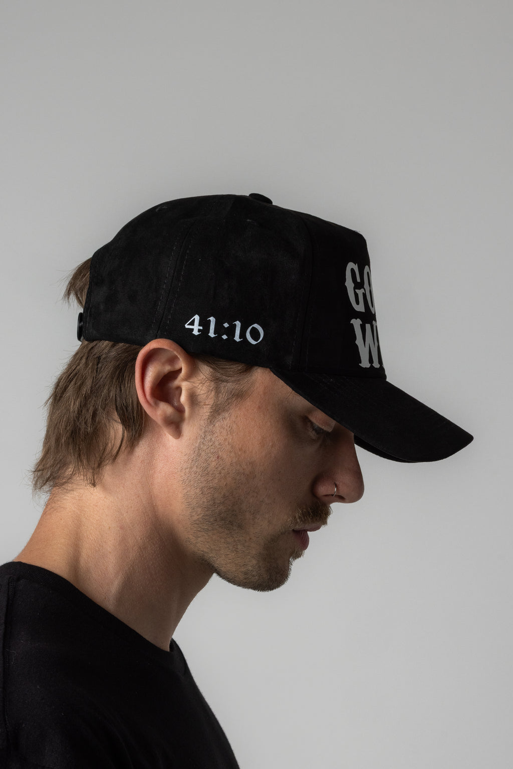 GODS WILL SUEDE HAT - BLACK