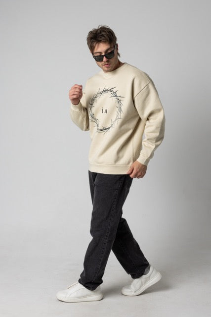 CROWN CREWNECK - BONE